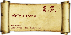 Réz Placid névjegykártya